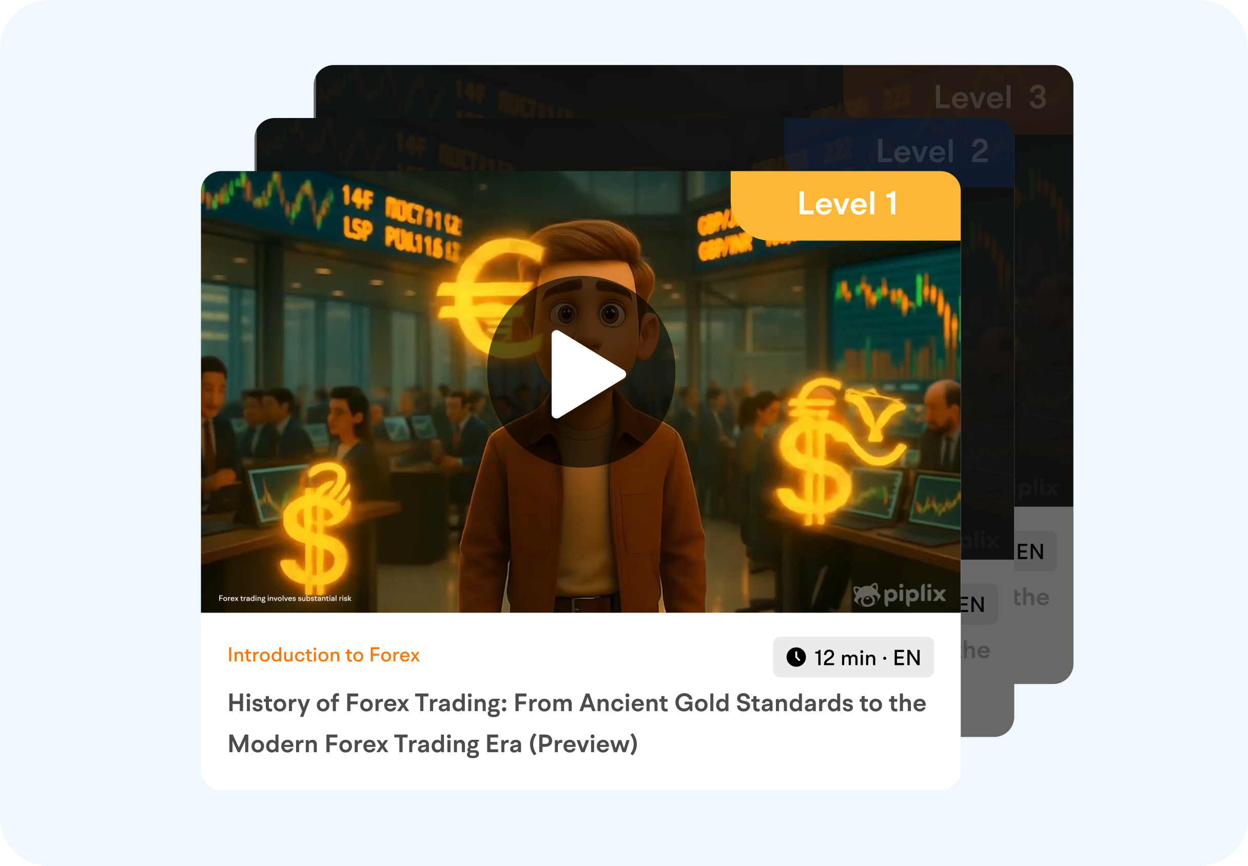 Interactive Piplix forex lesson preview